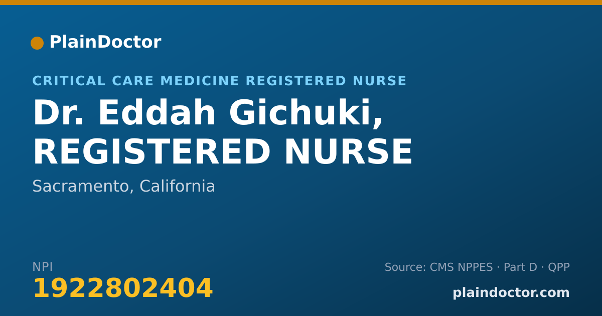 Shareable card for Eddah Gichuki, REGISTERED NURSE - Critical Care Medicine Registered Nurse, Sacramento, CA