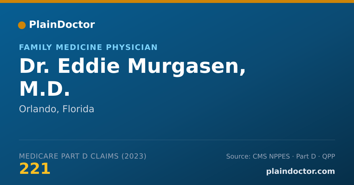 Shareable card for Eddie Murgasen, M.D. - Family Medicine Physician, Orlando, FL