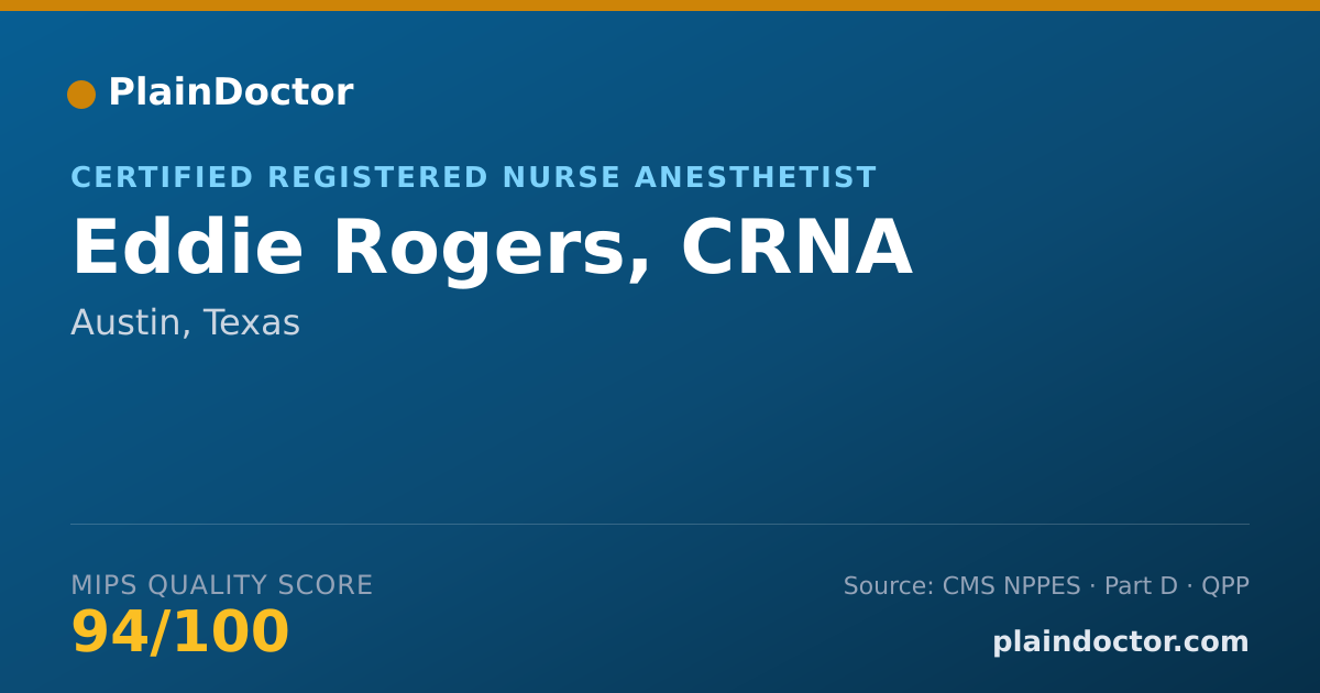 Shareable card for Eddie Rogers, CRNA - Certified Registered Nurse Anesthetist, Austin, TX