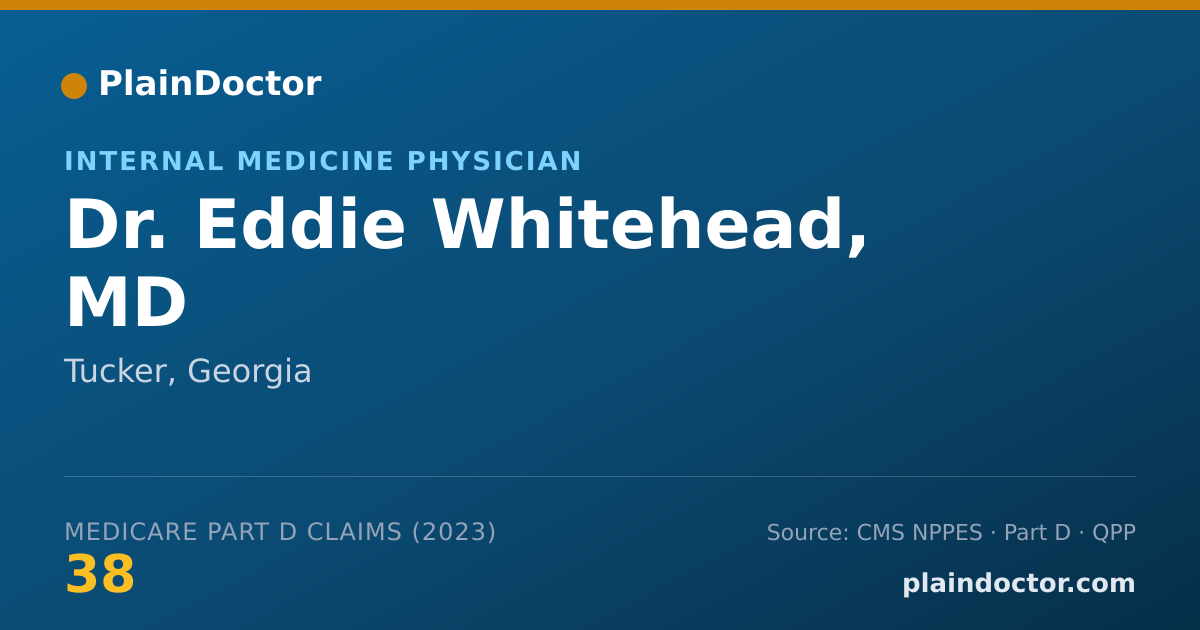 Shareable card for Eddie Whitehead, MD - Internal Medicine Physician, Tucker, GA