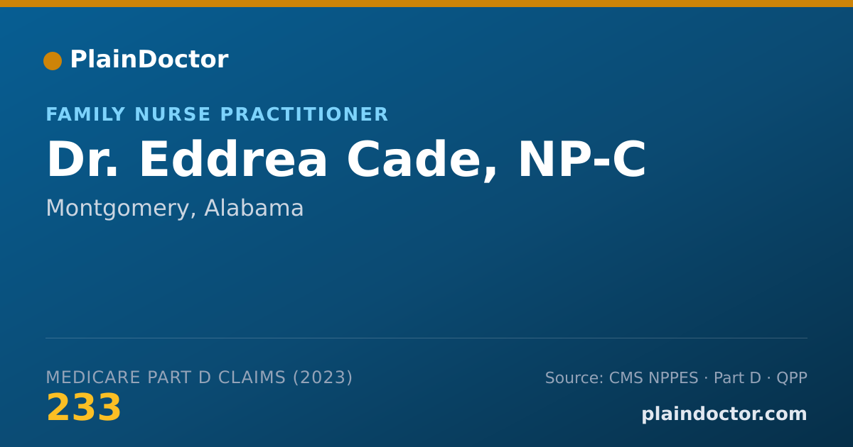 Shareable card for Eddrea Cade, NP-C - Family Nurse Practitioner, Montgomery, AL