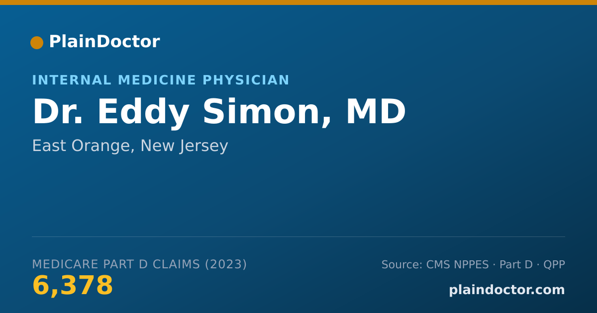 Shareable card for Eddy Simon, MD - Internal Medicine Physician, East Orange, NJ
