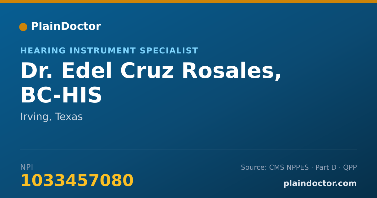 Shareable card for Edel Cruz Rosales, BC-HIS - Hearing Instrument Specialist, Irving, TX