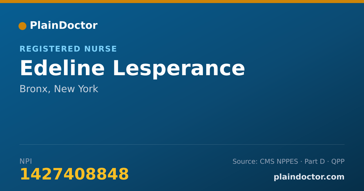 Shareable card for Edeline Lesperance - Registered Nurse, Bronx, NY