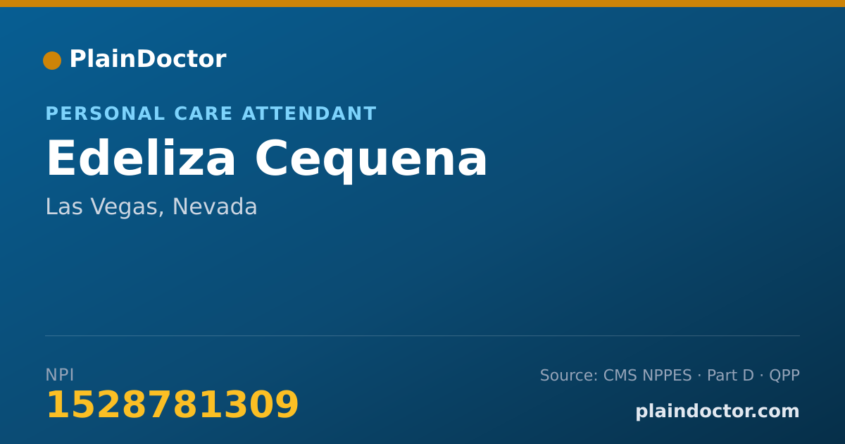 Shareable card for Edeliza Cequena - Personal Care Attendant, Las Vegas, NV
