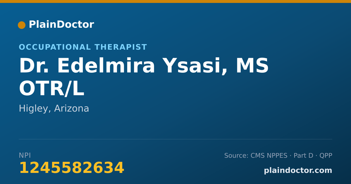 Shareable card for Edelmira Ysasi, MS OTR/L - Occupational Therapist, Higley, AZ