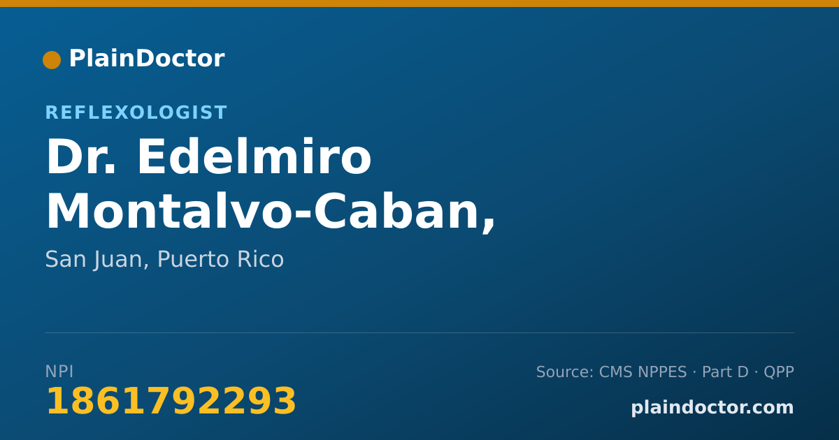 Shareable card for Edelmiro Montalvo-Caban, C.M.T., C.L.T. - Reflexologist, San Juan, PR