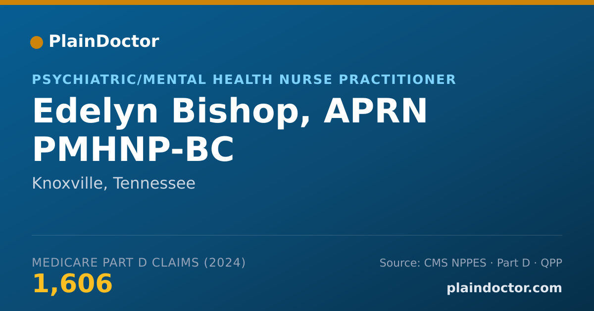 Shareable card for Edelyn Bishop, APRN PMHNP-BC - Psychiatric/Mental Health Nurse Practitioner, Knoxville, TN