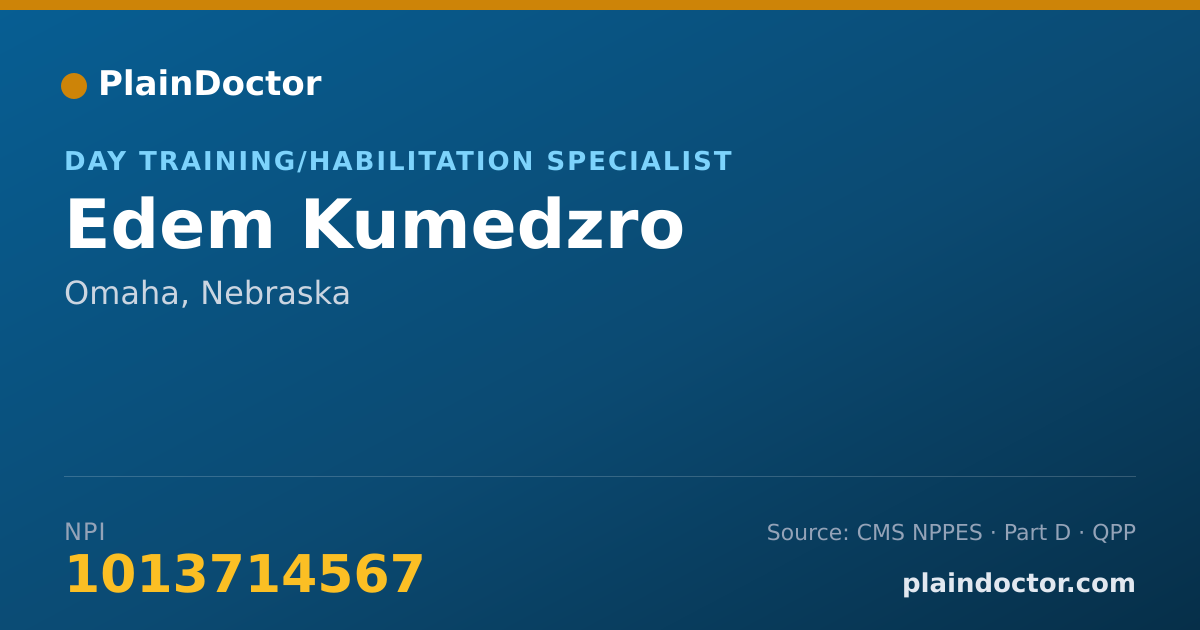 Shareable card for Edem Kumedzro - Day Training/Habilitation Specialist, Omaha, NE