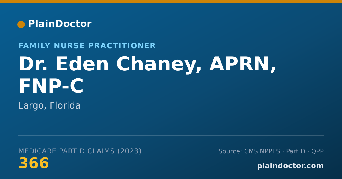 Shareable card for Eden Chaney, APRN, FNP-C - Family Nurse Practitioner, Largo, FL