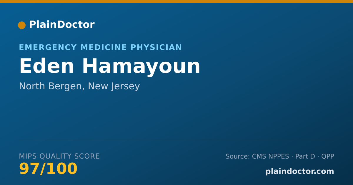 Shareable card for Eden Hamayoun - Emergency Medicine Physician, North Bergen, NJ