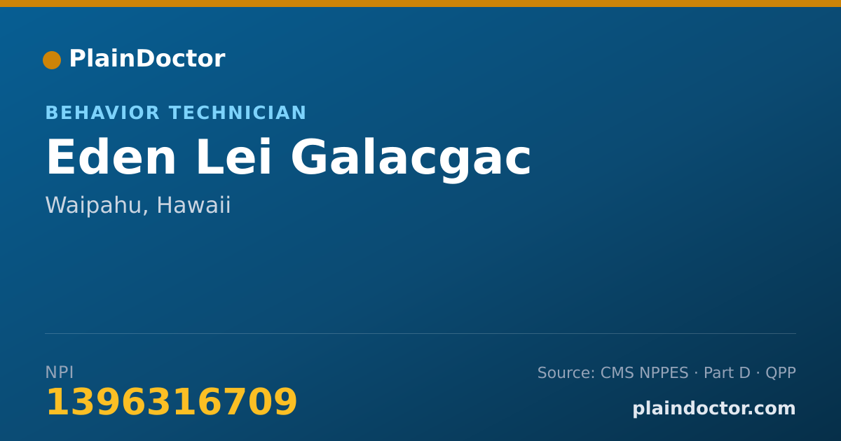 Shareable card for Eden Lei Galacgac - Behavior Technician, Waipahu, HI