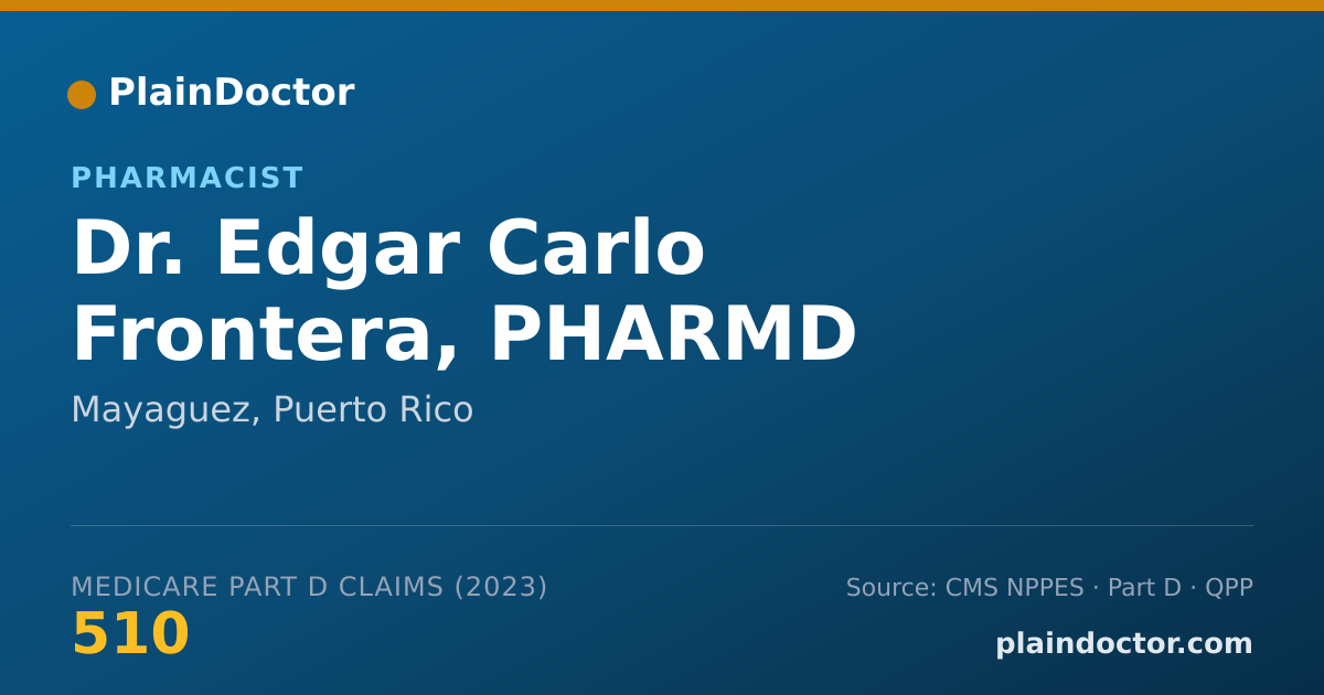 Shareable card for Edgar Carlo Frontera, PHARMD - Pharmacist, Mayaguez, PR