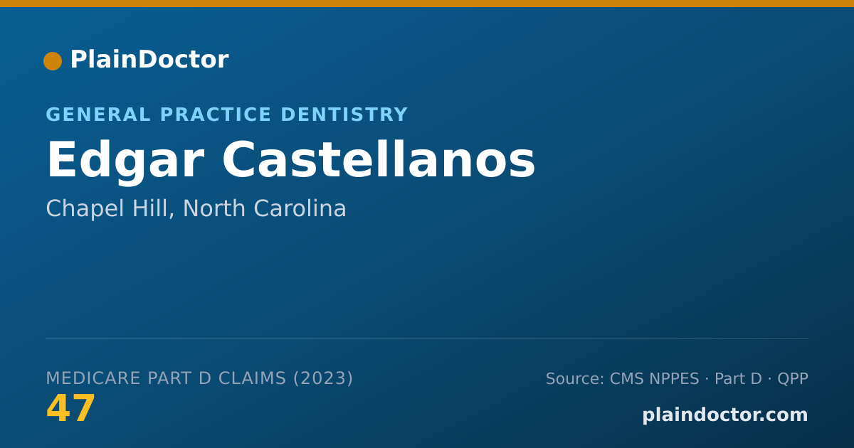 Shareable card for Edgar Castellanos - General Practice Dentistry, Chapel Hill, NC