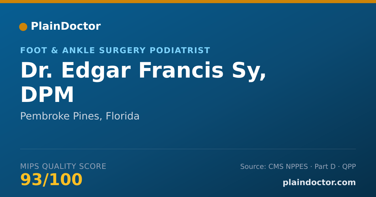 Shareable card for Edgar Francis Sy, DPM - Foot & Ankle Surgery Podiatrist, Pembroke Pines, FL