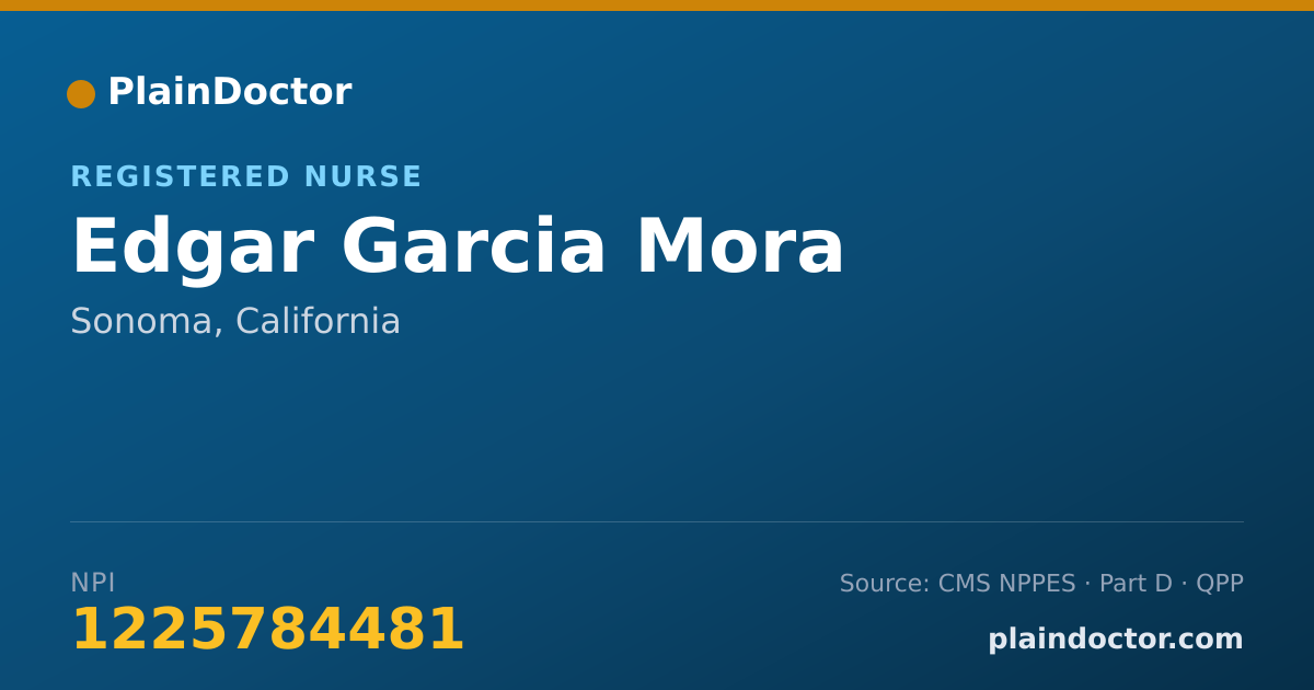 Shareable card for Edgar Garcia Mora - Registered Nurse, Sonoma, CA