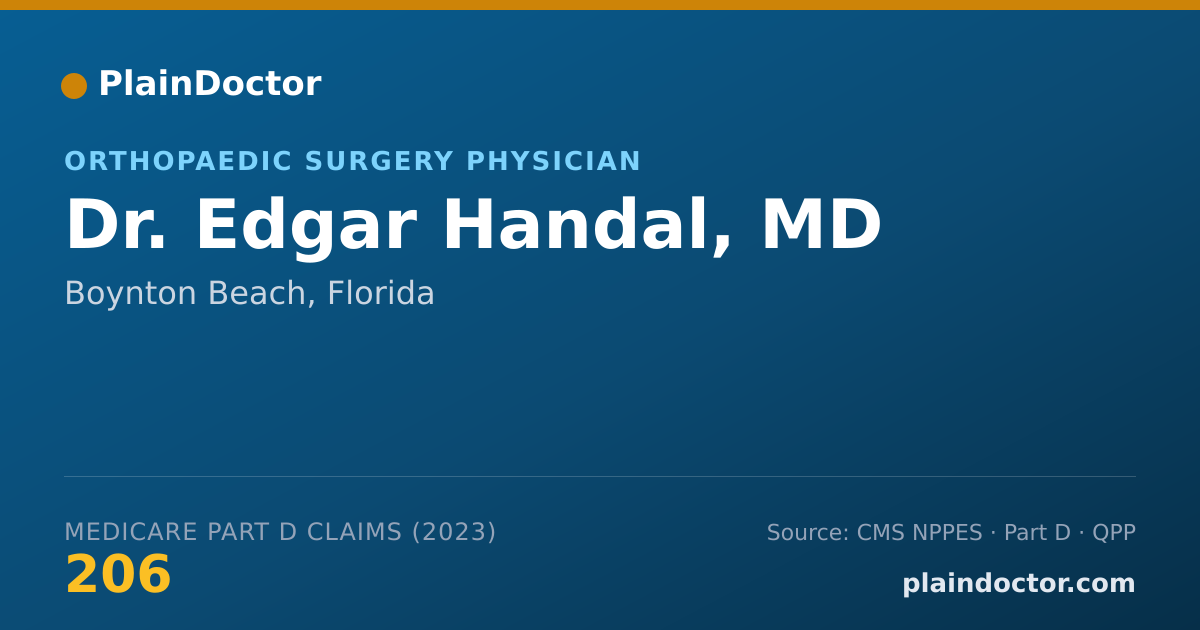 Shareable card for Edgar Handal, MD - Orthopaedic Surgery Physician, Boynton Beach, FL