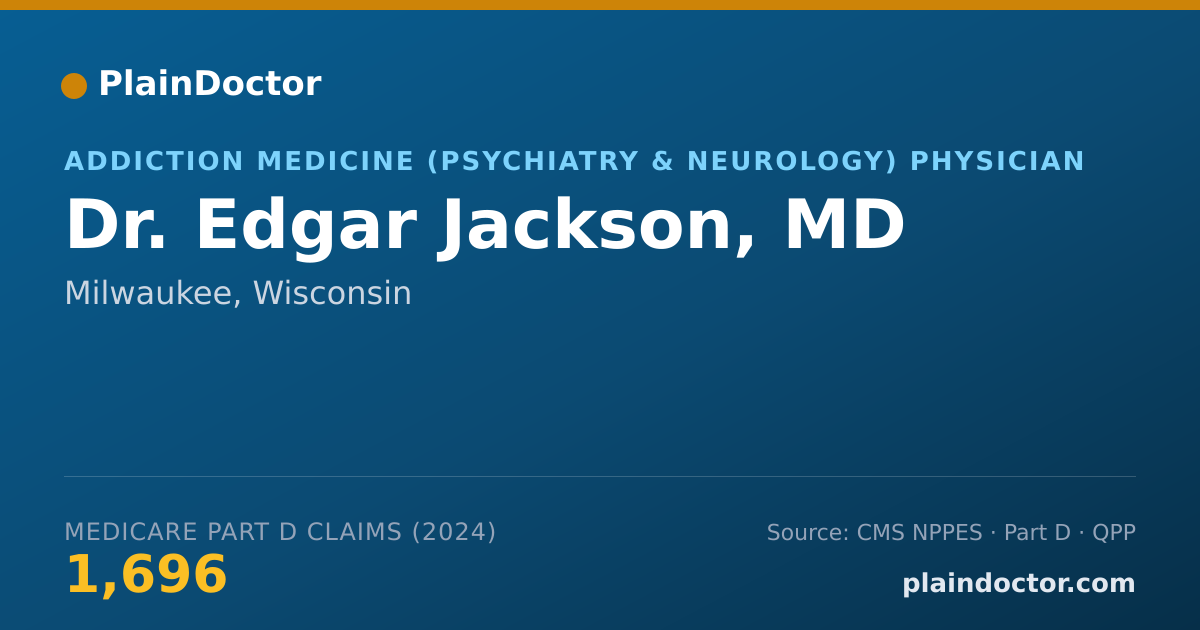 Shareable card for Edgar Jackson, MD - Addiction Medicine (Psychiatry & Neurology) Physician, Milwaukee, WI