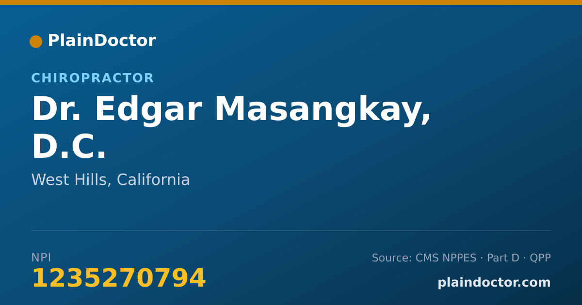 Shareable card for Edgar Masangkay, D.C. - Chiropractor, West Hills, CA