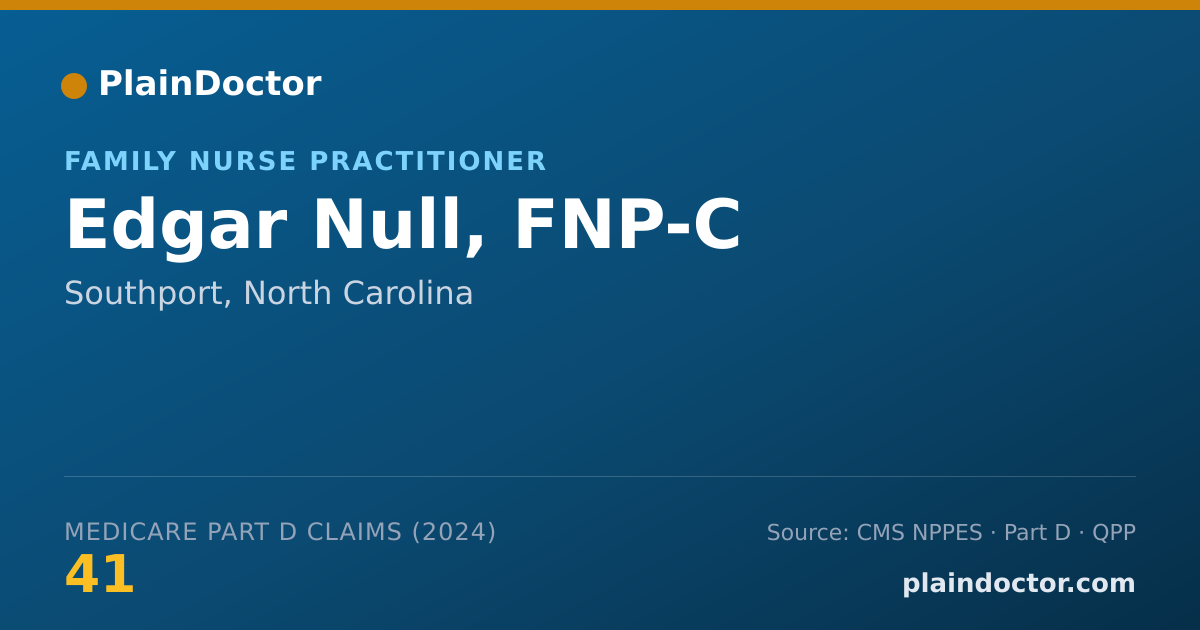 Shareable card for Edgar Null, FNP-C - Family Nurse Practitioner, Southport, NC