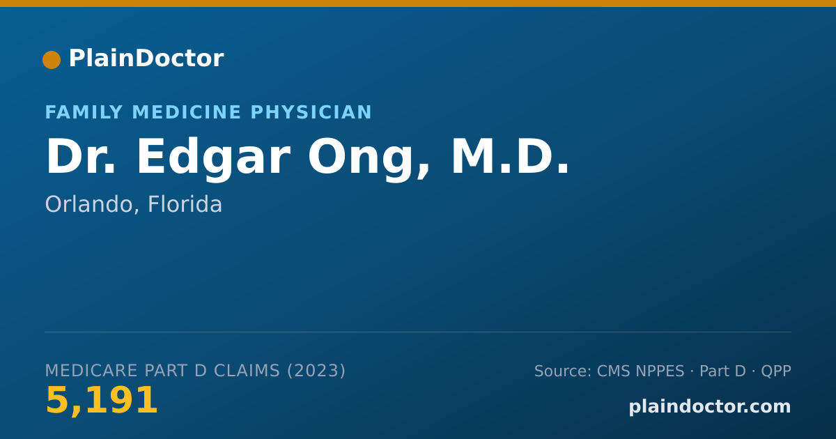 Shareable card for Edgar Ong, M.D. - Family Medicine Physician, Orlando, FL