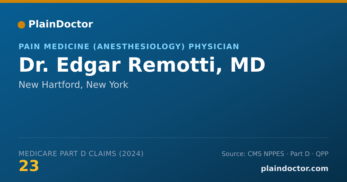 Shareable card for Edgar Remotti, MD - Pain Medicine (Anesthesiology) Physician, New Hartford, NY