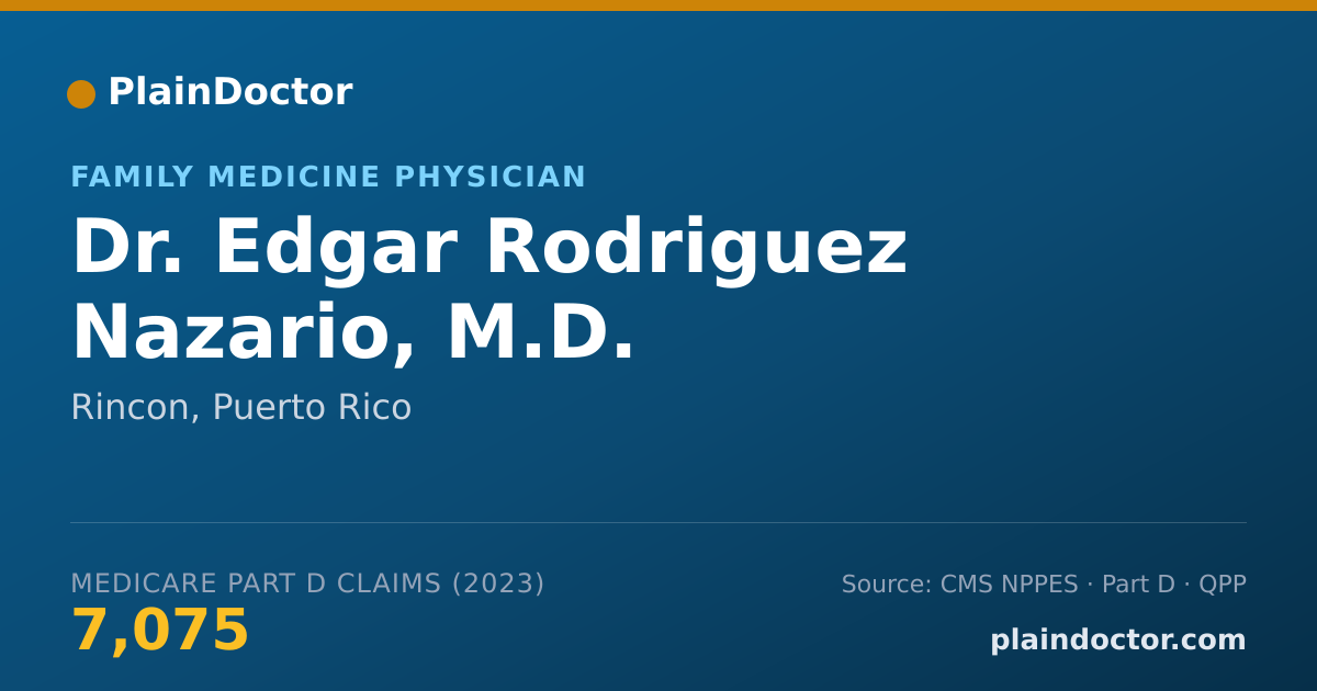 Shareable card for Edgar Rodriguez Nazario, M.D. - Family Medicine Physician, Rincon, PR