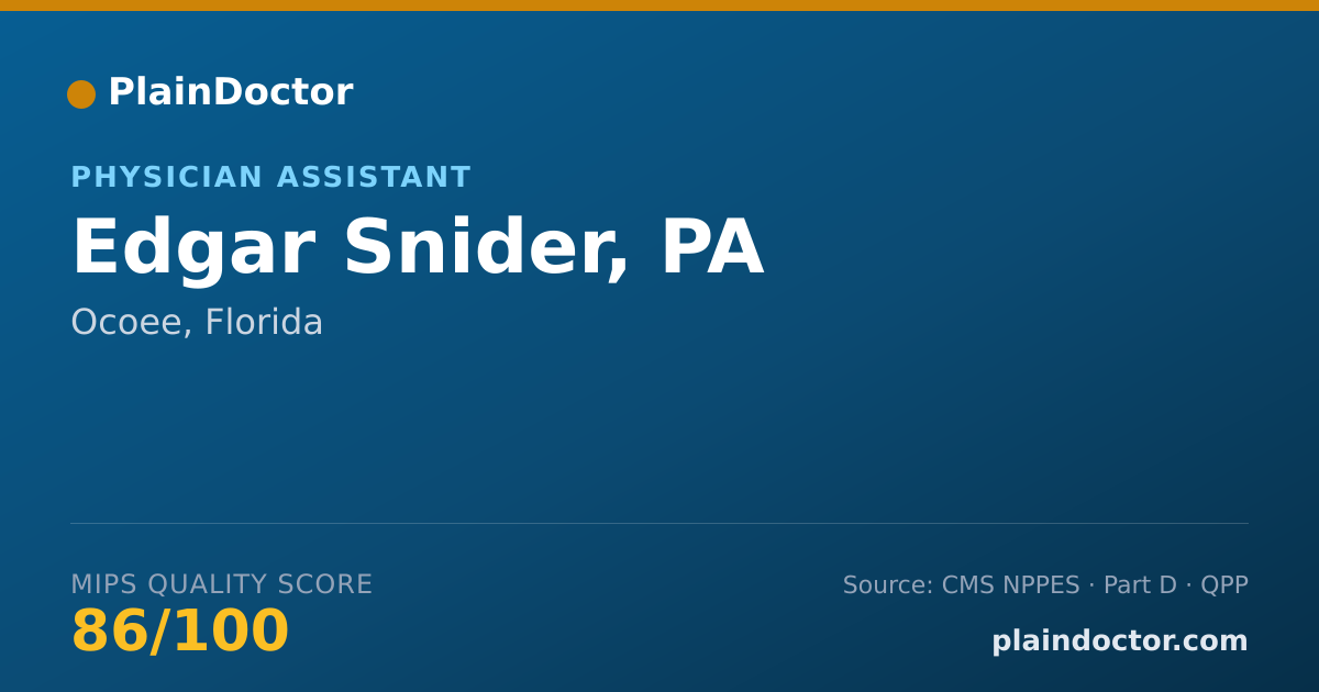 Shareable card for Edgar Snider, PA - Physician Assistant, Ocoee, FL