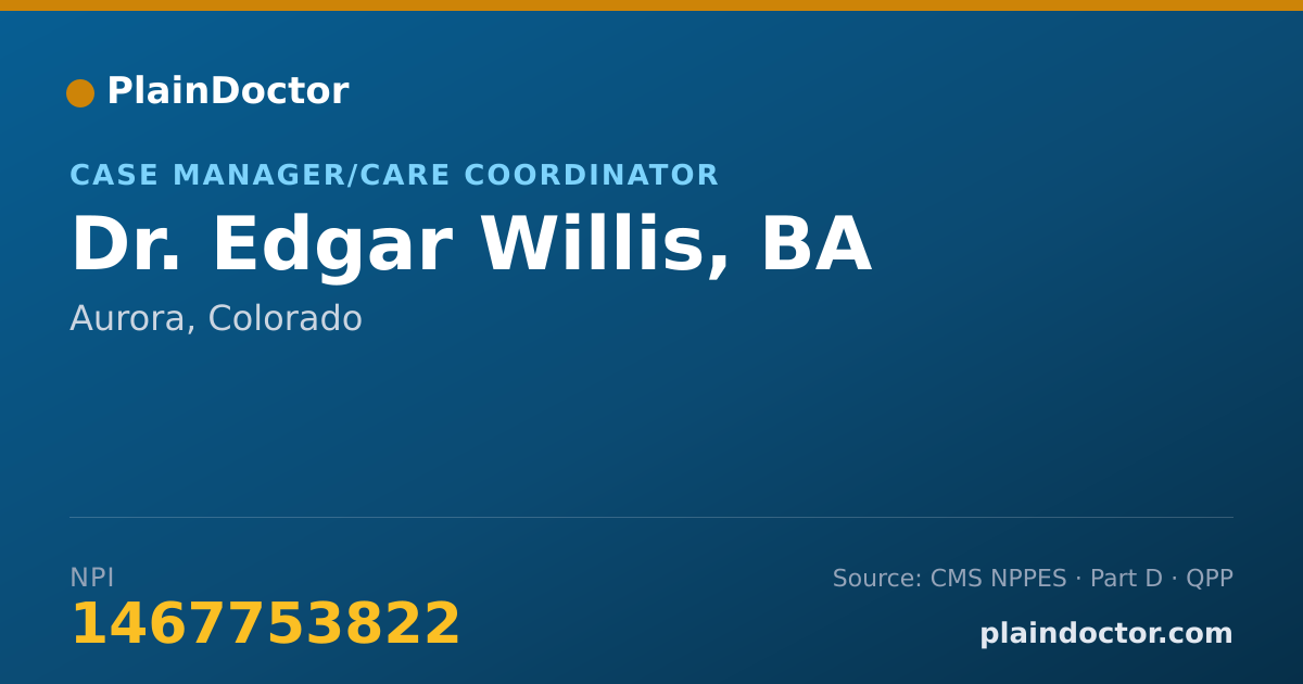 Shareable card for Edgar Willis, BA - Case Manager/Care Coordinator, Aurora, CO