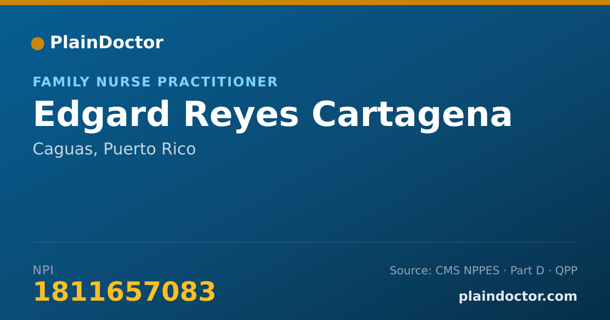 Shareable card for Edgard Reyes Cartagena - Family Nurse Practitioner, Caguas, PR