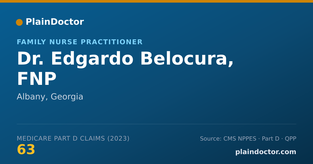 Shareable card for Edgardo Belocura, FNP - Family Nurse Practitioner, Albany, GA