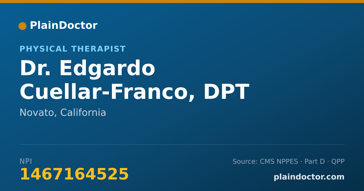Shareable card for Edgardo Cuellar-Franco, DPT - Physical Therapist, Novato, CA