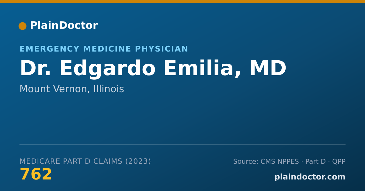 Shareable card for Edgardo Emilia, MD - Emergency Medicine Physician, Mount Vernon, IL