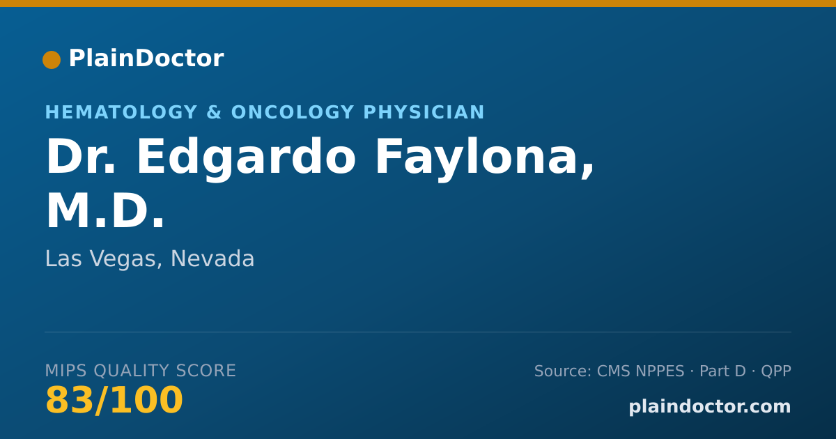 Shareable card for Edgardo Faylona, M.D. - Hematology & Oncology Physician, Las Vegas, NV