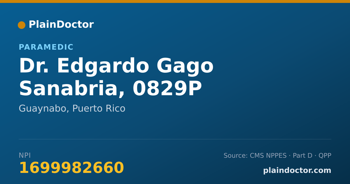Shareable card for Edgardo Gago Sanabria, 0829P - Paramedic, Guaynabo, PR