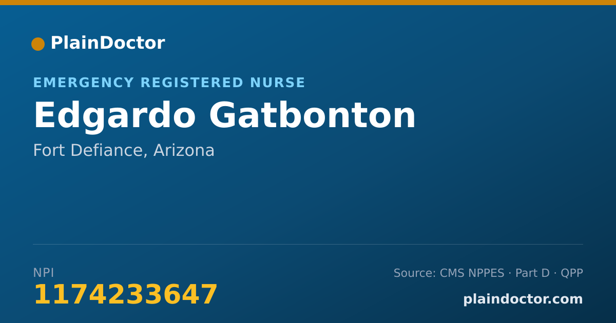 Shareable card for Edgardo Gatbonton - Emergency Registered Nurse, Fort Defiance, AZ