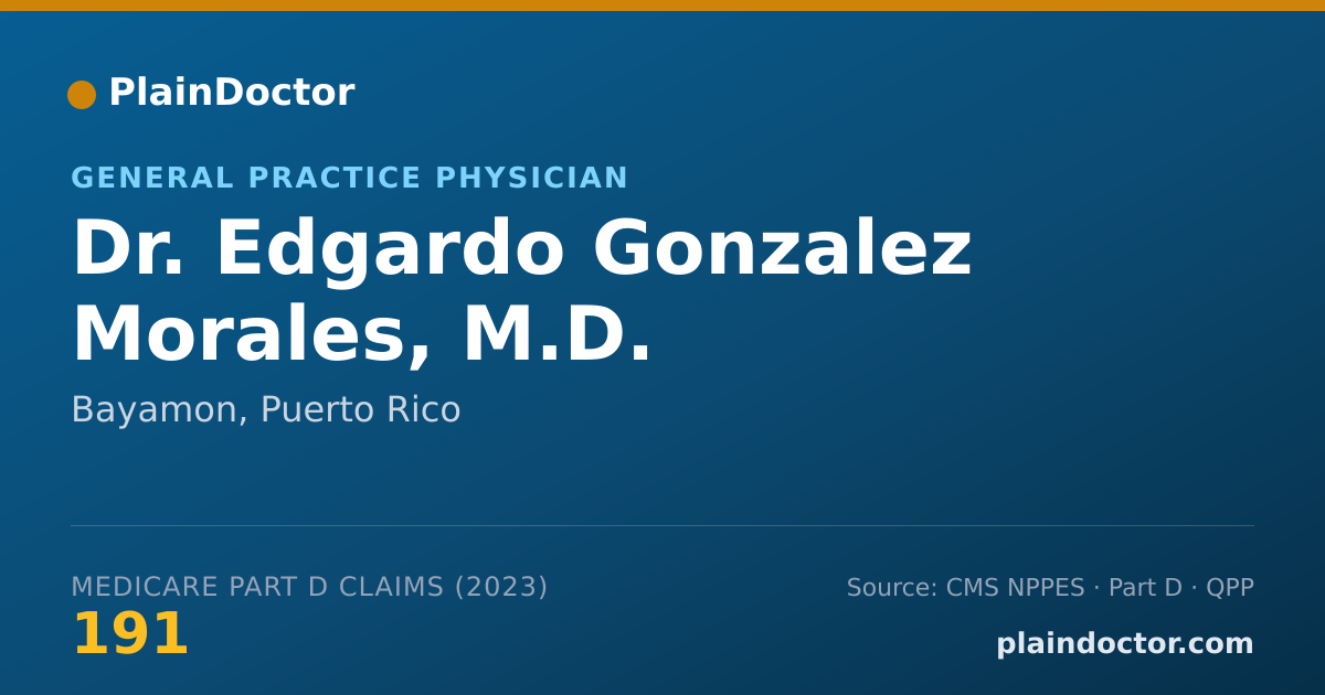 Shareable card for Edgardo Gonzalez Morales, M.D. - General Practice Physician, Bayamon, PR