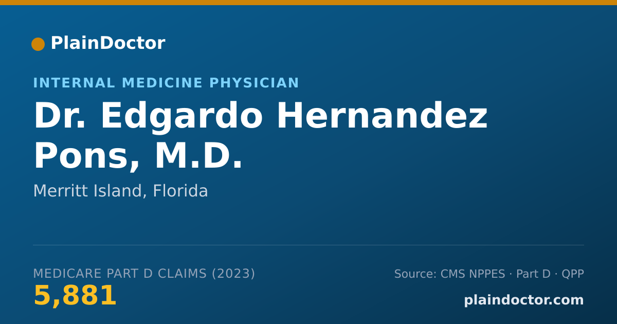Shareable card for Edgardo Hernandez Pons, M.D. - Internal Medicine Physician, Merritt Island, FL