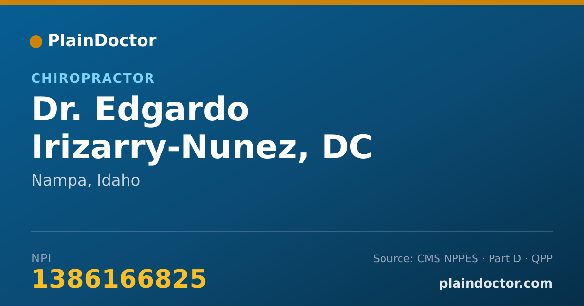 Shareable card for Edgardo Irizarry-Nunez, DC - Chiropractor, Nampa, ID