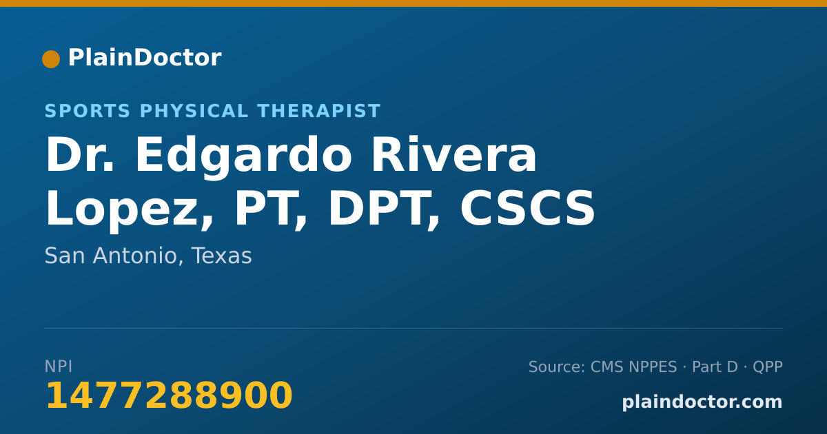Shareable card for Edgardo Rivera Lopez, PT, DPT, CSCS - Sports Physical Therapist, San Antonio, TX