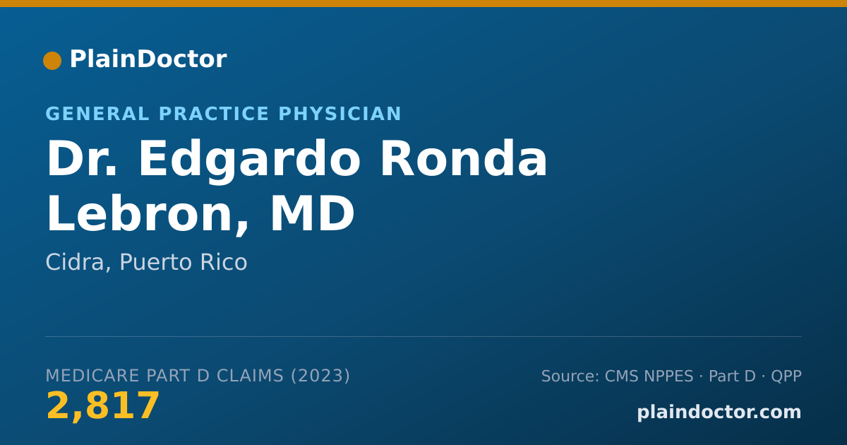 Shareable card for Edgardo Ronda Lebron, MD - General Practice Physician, Cidra, PR