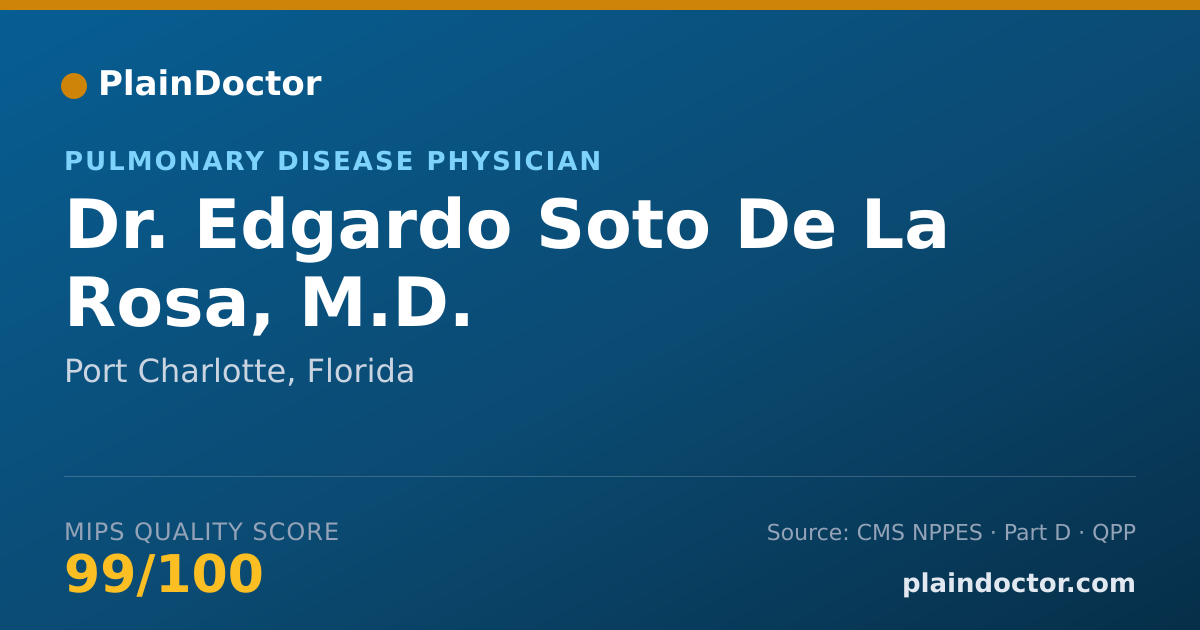 Shareable card for Edgardo Soto De La Rosa, M.D. - Pulmonary Disease Physician, Port Charlotte, FL