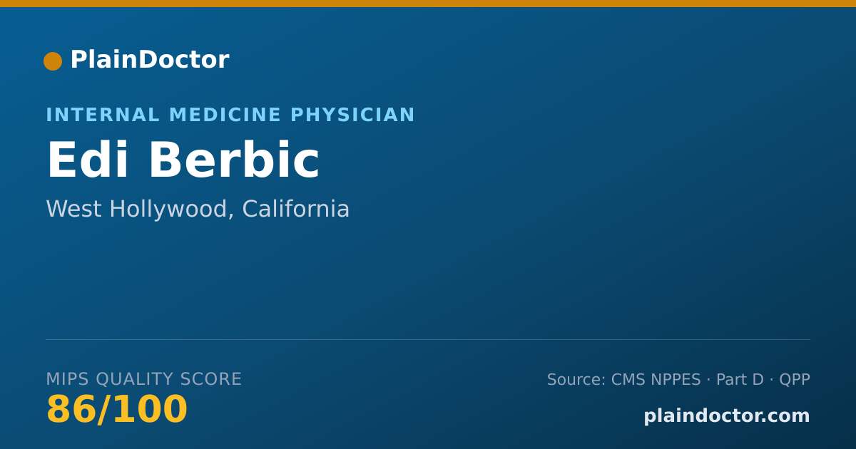 Shareable card for Edi Berbic - Internal Medicine Physician, West Hollywood, CA