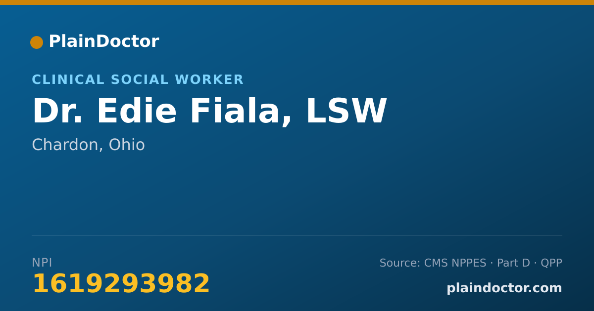 Shareable card for Edie Fiala, LSW - Clinical Social Worker, Chardon, OH