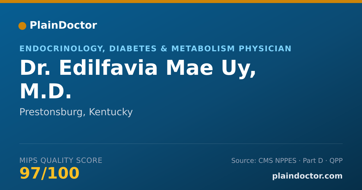Shareable card for Edilfavia Mae Uy, M.D. - Endocrinology, Diabetes & Metabolism Physician, Prestonsburg, KY
