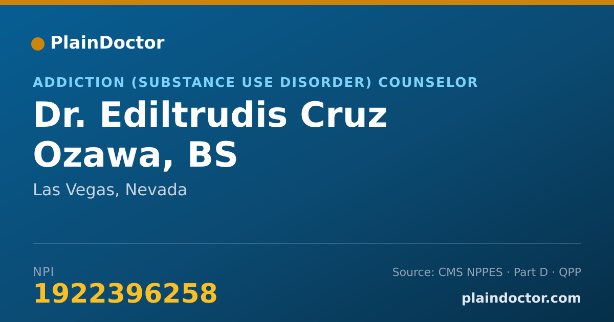 Shareable card for Ediltrudis Cruz Ozawa, BS - Addiction (Substance Use Disorder) Counselor, Las Vegas, NV
