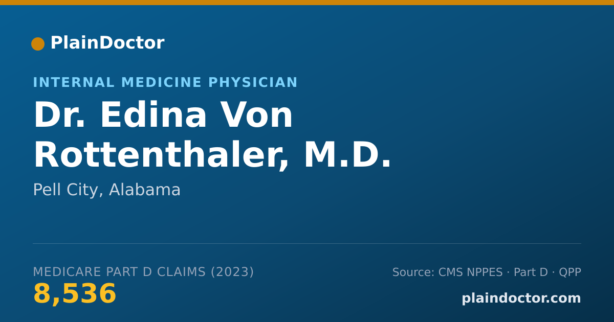 Shareable card for Edina Von Rottenthaler, M.D. - Internal Medicine Physician, Pell City, AL
