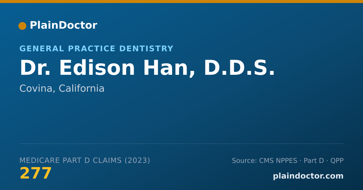 Shareable card for Edison Han, D.D.S. - General Practice Dentistry, Covina, CA