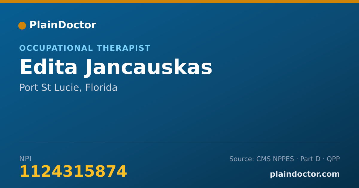 Shareable card for Edita Jancauskas - Occupational Therapist, Port St Lucie, FL