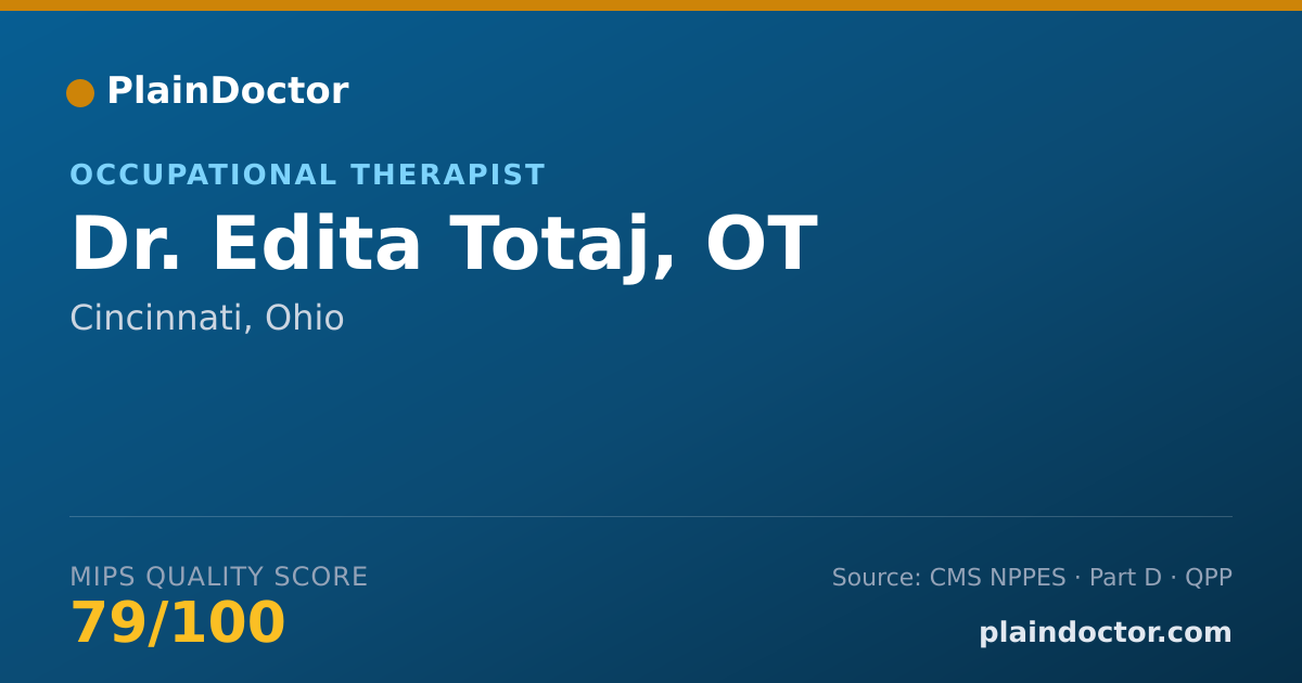 Shareable card for Edita Totaj, OT - Occupational Therapist, Cincinnati, OH
